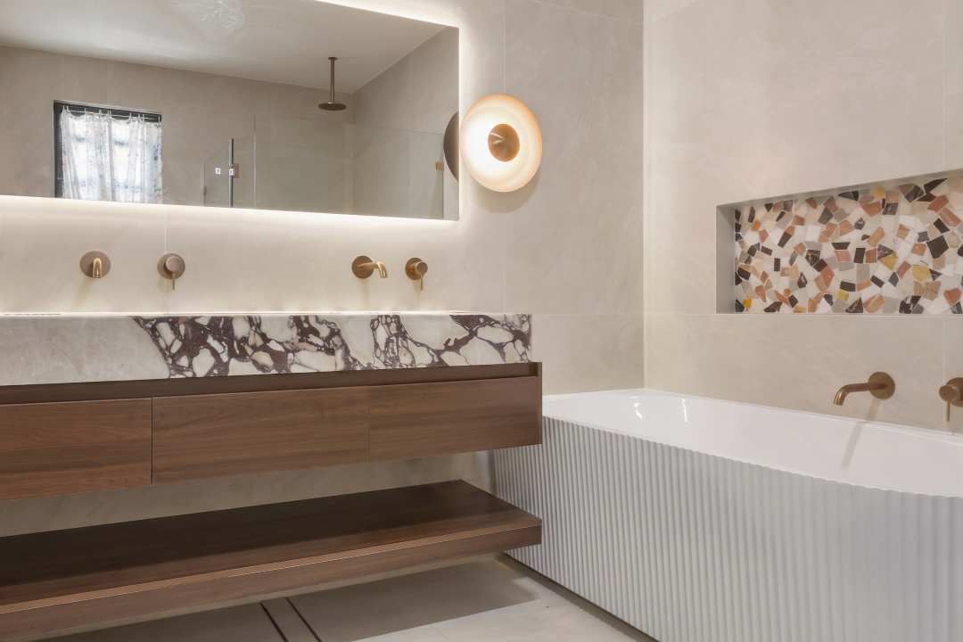Studio HMD Pty Ltd Stunning Home Project with Green Marble Kitchen 1 GlasbyBuilding_OpenLiving