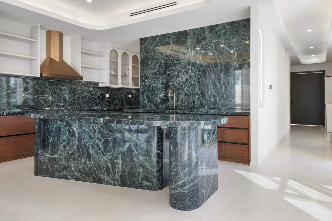 Studio HMD Pty Ltd Stunning Home Project with Green Marble Kitchen 3 GlasbyBuilding_CosyLiving
